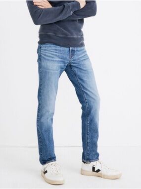 Madewell Men's Slim Everyday Flex Jeans Leesburg Wash 31x30 Eco Light Blue Denim